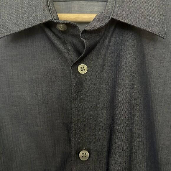 Calvin Klein Dark Gray Long Sleeve Button Up Dress Shirt  Size 34/35 - Picture 5 of 12